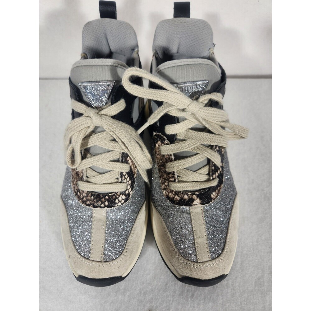 Guess Womens Platform Sneaker With Snakeskin Print Size US 5M